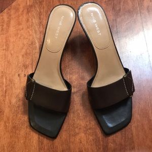Nine West Brown leather heeled sandal